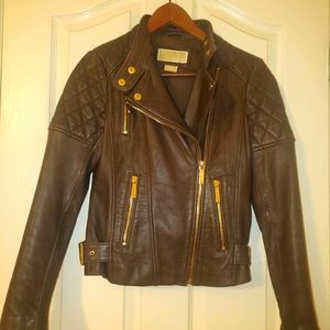 SOLD 100% leather Michael Kors jacket . like new